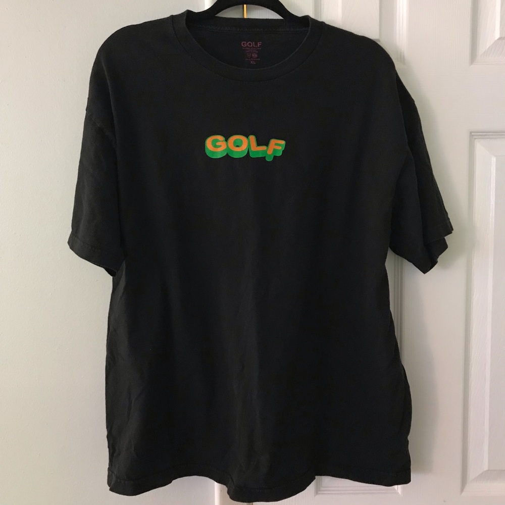 golfwang orange & green block letter tee !